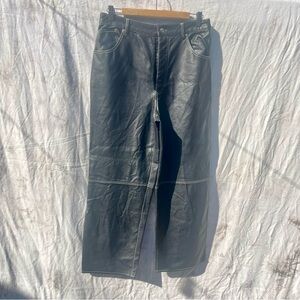 Free People Black Faux Leather Straight Leg Pants